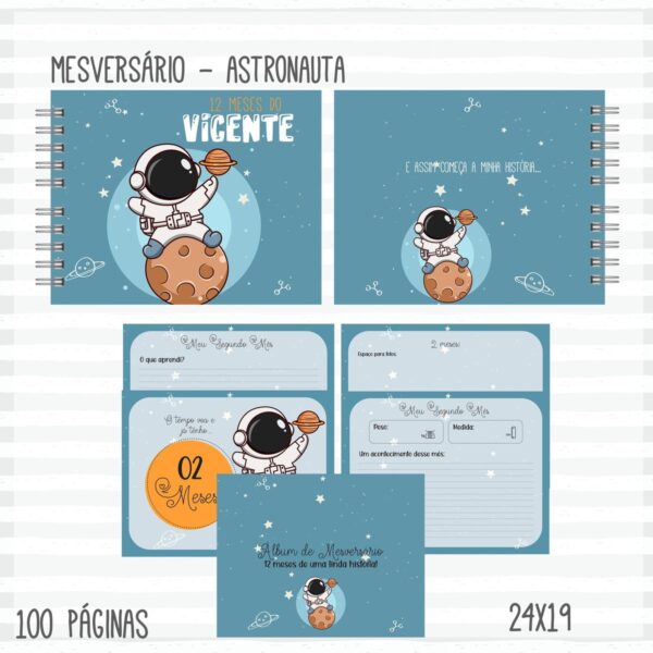 Kit Maternidade Astronauta Menino - Arquivo Digital - Imagem 3