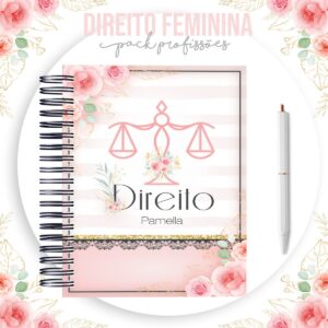 kit para encadernacao direito feminino arquivo digital papelaria personalizada