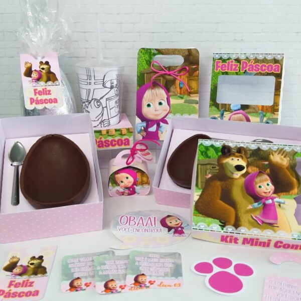 Kit Páscoa Marsha e o Urso - Arquivo Digital