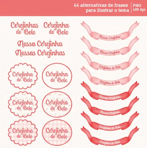 Kit Png Cerejas Aquarela Para Personalizacao E Papelaria 3