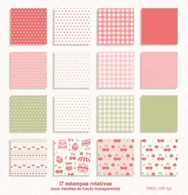 Kit Png Cerejas Aquarela Para Personalizacao E Papelaria
