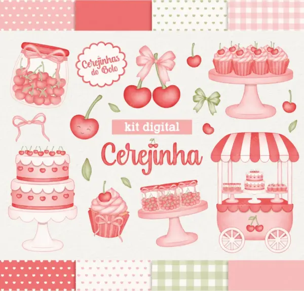 Kit Png Cerejas Aquarela Para Personalizacao E Papelaria 7