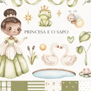 Kit Png Encanto Do Sapo E Princesa Scrap E Personalizados 6
