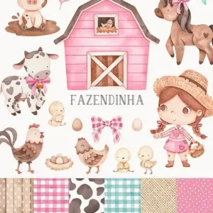 Kit Png Fazendinha Rosa Alta Resolucao Para Personalizados 2