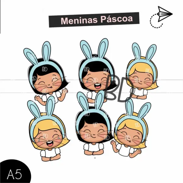 Kit Png Mascote Pascoa Menino E Menina Download Instantaneo 3