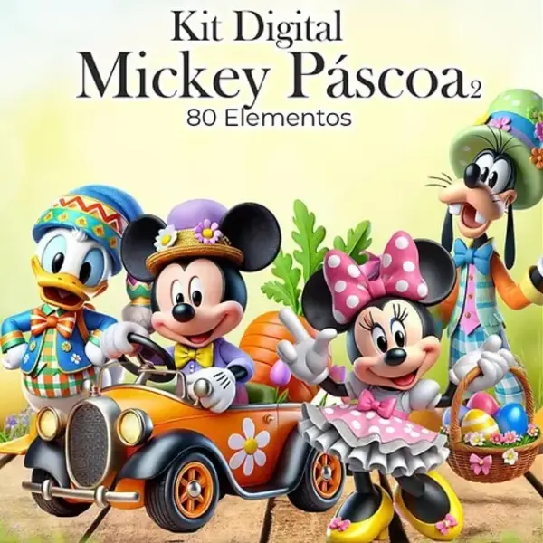 Kit Png Tematico Mickey Pascoa Para Uso Pessoal E Comercial 2