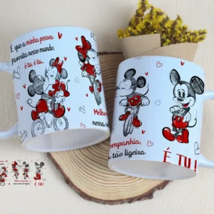 Kit Romântico Estampas Canecas Personalizadas - Edite Fácil