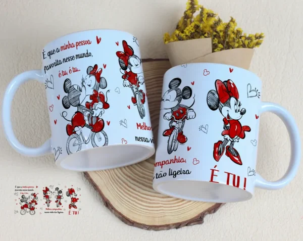Kit Romântico Estampas Canecas Personalizadas - Edite Fácil