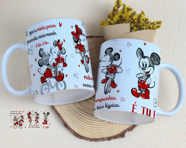 Kit Romântico Estampas Canecas Personalizadas - Edite Fácil