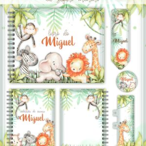 kit safari aquarela menino arquivo digital miolo digital 1