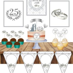 kit so um bolinho bodas de prata arquivo digital arte digital