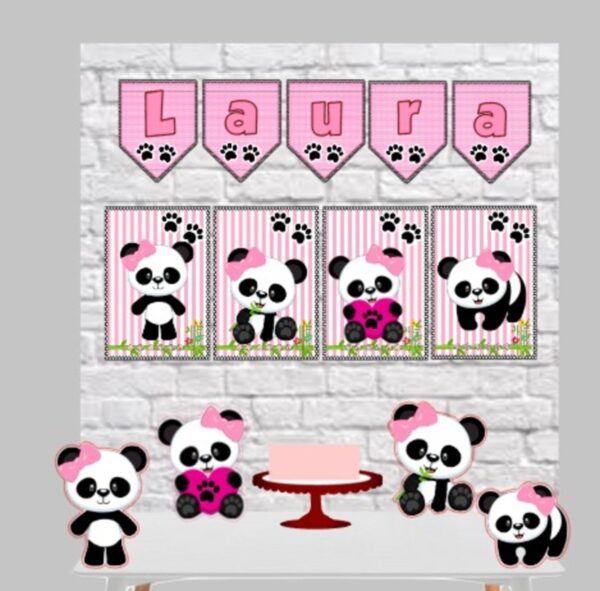 Kit Só um Bolinho Panda Rosa - Arquivo Digital