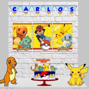 kit so um bolinho pokemon arquivo digital decore sua festa