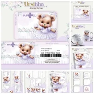 Kit Ursinha Lavanda - Arquivo Digital 6 Kit Ursinha Lavanda - Arquivo Digital
