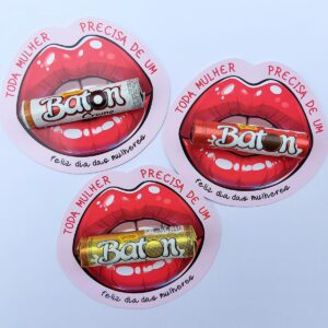 Lembrancinha Boca Baton Chocolate Dia das Mulheres