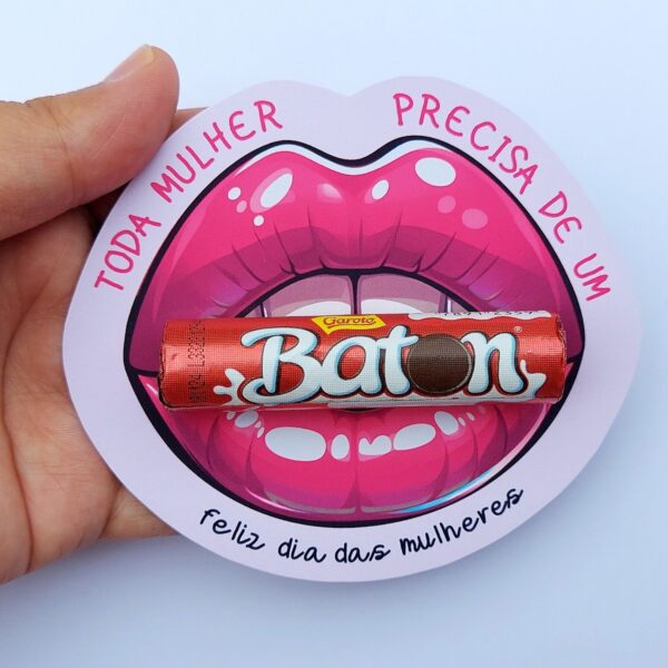 Lembrancinha Boca Baton Chocolate Dia das Mulheres
