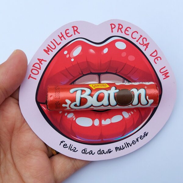 Lembrancinha Boca Baton Chocolate Dia das Mulheres