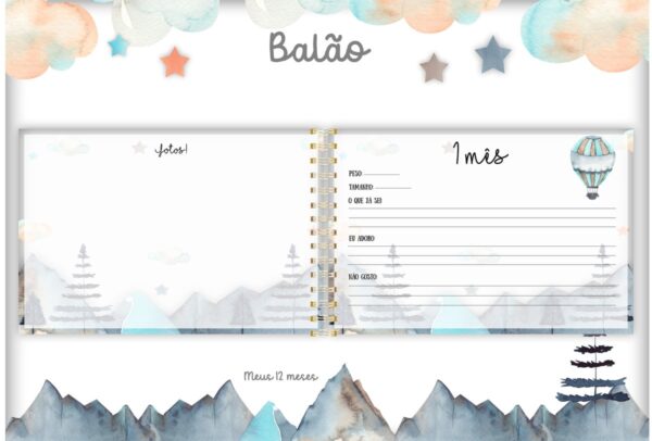 Livro 12 Meses Balão Menino - Arquivo Digital - Imagem 2