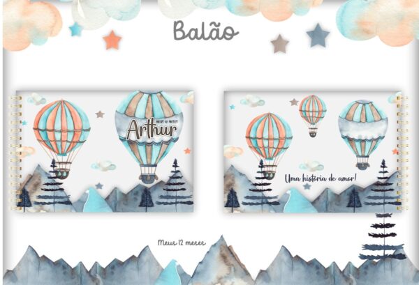 Livro 12 Meses Balão Menino - Arquivo Digital