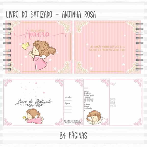 Livro Batizado Anjinha Rosa - Arquivo Digital