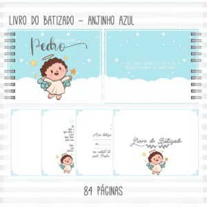 livro batizado anjinho azul arquivo digital arte digital