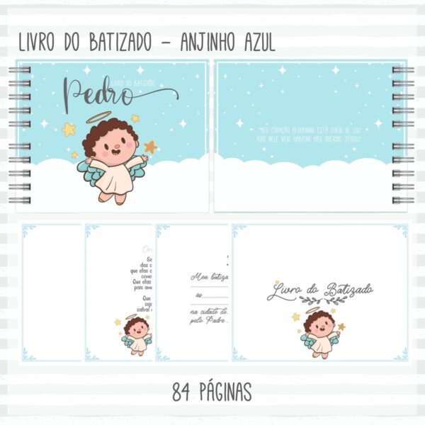Livro Batizado Anjinho Azul - Arquivo Digital