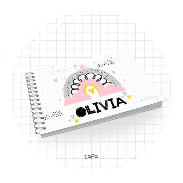 Livro Batizado Arco Íris Menina - Arquivo Digital - Imagem 2