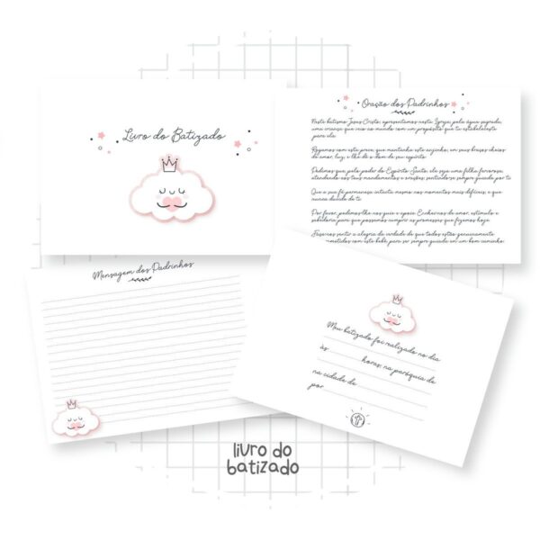 Livro Batizado Nuvem Menina - Arquivo Digital - Imagem 2