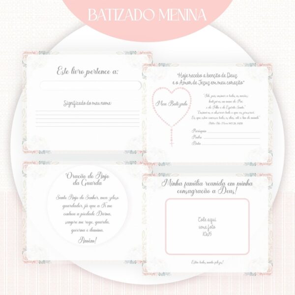 Livro Batizado Menina Rosa - Arquivo Digital