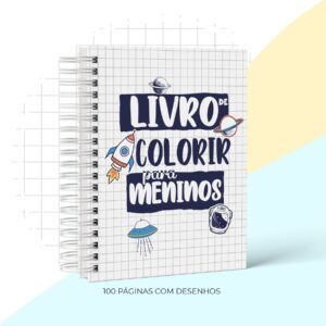 livro de colorir menino estudar