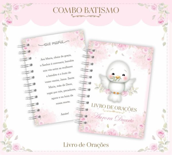 Livro de Orações A6 Menina - Arquivo Digital