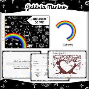 livro do bebe a5 galaxia menino arquivo digital acompanhamento mensal