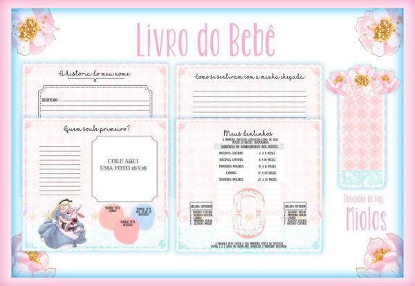 Livro do bebê Alice no Pais das Maravilhas - Arquivo Digital - Imagem 2