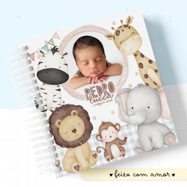 Livro do Bebê Animais Cute Menino - Arquivo Digital