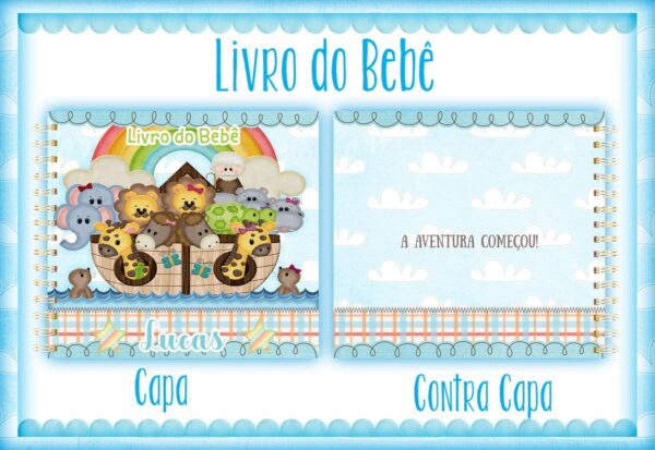 Livro do Bebê Arca de Noé Menino - Arquivo Digital