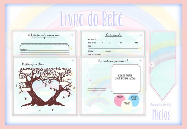 Livro do Bebê Arco Iris Menina I - Arquivo Digital - Imagem 2