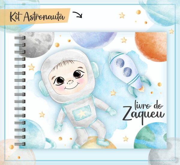 Livro Do Bebê Astronauta Aquarela - Arquivo Digital