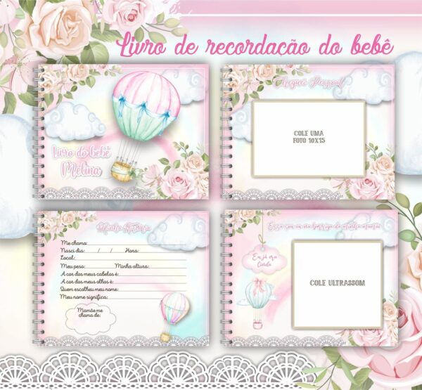 Livro do Bebê Balão Rosa - Arquivo Digital - Imagem 3