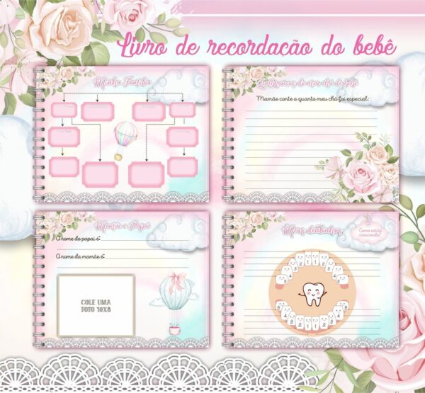 Livro do Bebê Balão Rosa - Arquivo Digital - Imagem 2