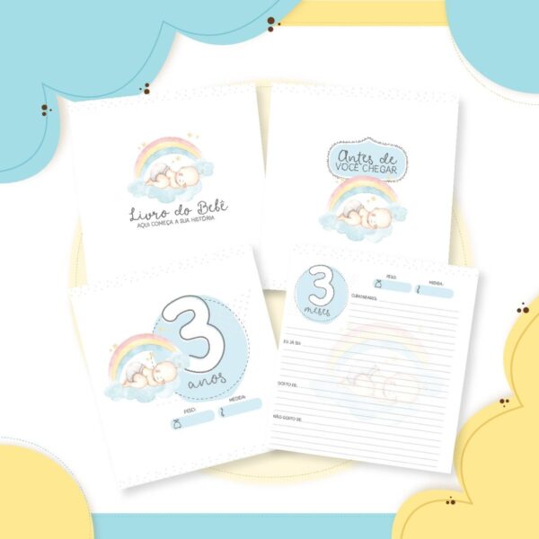 Livro do Bebê Bebê Arco Irís Menino - Arquivo Digital - Imagem 4