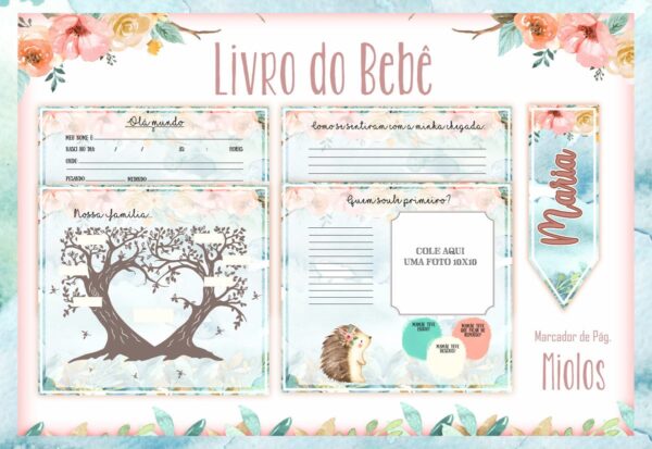 Livro do Bebê Bosque Menina II - Arquivo Digital - Imagem 2