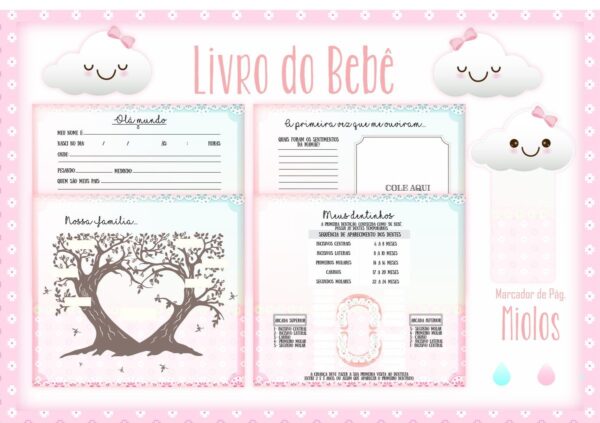 Livro do Bebê Chuva de Amor Menina - Arquivo Digital - Imagem 2
