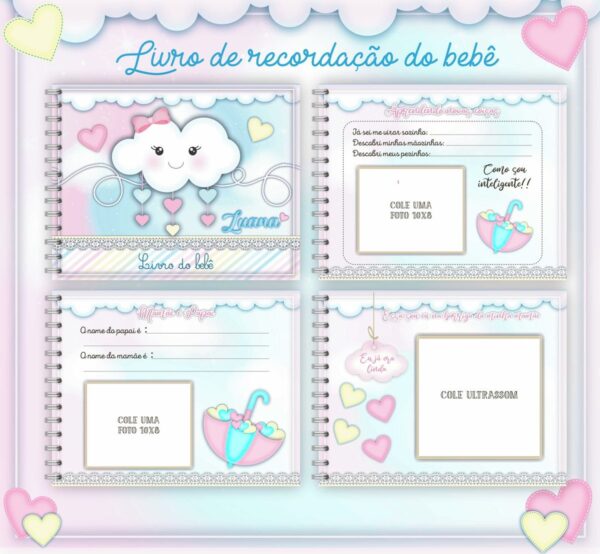Livro do Bebê Chuva de Amor Rosa - Arquivo Digital - Imagem 3