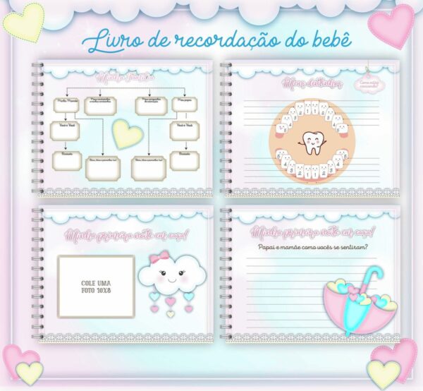 Livro do Bebê Chuva de Amor Rosa - Arquivo Digital - Imagem 2