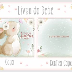 livro do bebe coelhinha neutra menina arquivo digital livro de recordacoes