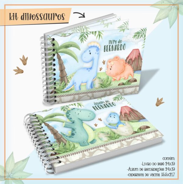 Livro Do Bebê Dino Aquarelado - Arquivo Digital - Imagem 2