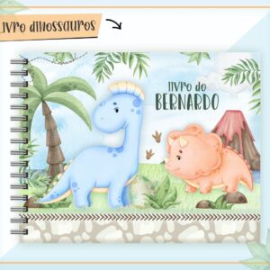 livro do bebe dino aquarelado arquivo digital filho