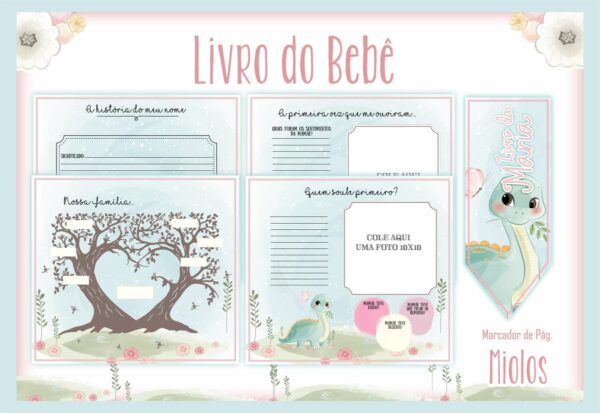 Livro do Bebê Dino Menina I - Arquivo Digital - Imagem 2