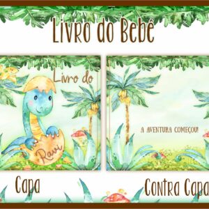 livro do bebe dinossauro aquarela arquivo digital marcador 1