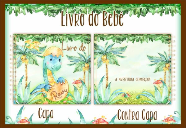 Livro do Bebê Dinossauro Aquarela - Arquivo Digital